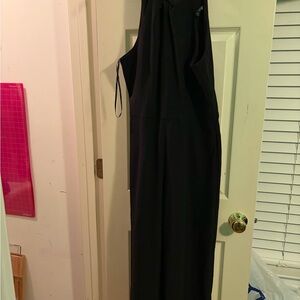 Jordan Black Textured Sleeveless Jumpsuit